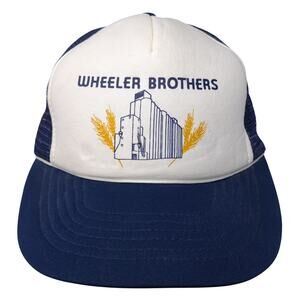Wheeler Brothers Snapback Trucker Hat Blue OS Adjustable K-Studio Vintage